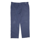 DICKIES Mens Polyester Blend Navy Classic Straight Trousers W40 L30 Workwear
