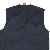 Mens Black Cotton Utility Zip Jacket L Workwear Casual Outdoor Vest Style