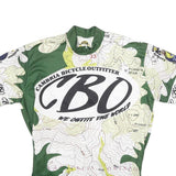 FASHIONBIKE Mens Green White Graphic T-Shirt L Short Sleeve Crew Neck Cycling