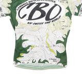 FASHIONBIKE Mens Green White Graphic T-Shirt L Short Sleeve Crew Neck Cycling