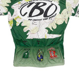 FASHIONBIKE Mens Green White Graphic T-Shirt L Short Sleeve Crew Neck Cycling