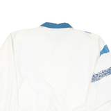 KAWASAKI Mens White & Blue Lightweight Jacket M Polyester Blend Zip Casual Retro