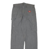 DICKIES Mens Cotton Blend Regular Fit Grey Trousers W30 L33 Workwear Zip Closure