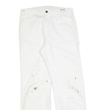 DICKIES Mens Regular Fit White Cotton Blend Jeans W32 L32 Workwear Paint