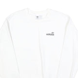 ADIDAS Womens White Cotton Blend Crew Neck UK 8 Sweatshirt Casual Comfort