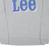 LEE Mens Grey Cotton Blend Crew Neck Sweatshirt M Casual Logo Pullover
