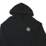 YOURTURN Mens Black Hoodie M Cotton Blend Drawstring Pullover Logo Graphic Print