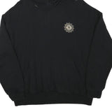 YOURTURN Mens Black Hoodie M Cotton Blend Drawstring Pullover Logo Graphic Print