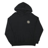 YOURTURN Mens Black Hoodie M Cotton Blend Drawstring Pullover Logo Graphic Print