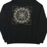 YOURTURN Mens Black Hoodie M Cotton Blend Drawstring Pullover Logo Graphic Print