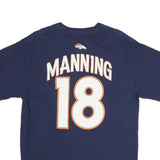NFL Mens Blue Broncos Football Peyton Manning Graphic T-Shirt L Short Sleeve