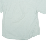 TOMMY HILFIGER Mens Green & White Striped Cotton Blend Shirt XL Casual Summer
