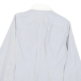 TOMMY HILFIGER Womens Blue & White Shirt UK 4 Cotton Blend Classic Button Down