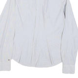TOMMY HILFIGER Womens Blue & White Shirt UK 4 Cotton Blend Classic Button Down