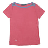 LAUREN RALPH LAUREN Womens Pink T-Shirt M Short Sleeve Round Neck Cotton Blend