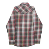 WRANGLER Mens Grey & Red Check Shirt M Western Casual Button-Up Cotton
