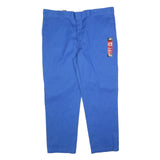DICKIES Mens Cotton Blend Blue Regular Fit Straight Leg Trousers W44 L32