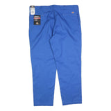 DICKIES Mens Cotton Blend Blue Regular Fit Straight Leg Trousers W44 L32