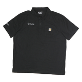 CARHARTT Mens Black Polo Shirt XL Classic Cotton Short Sleeve Sitelink Logo