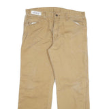 DICKIES Mens Cotton Blend Beige Regular Fit Straight Leg Trousers W34 L30