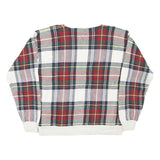 TOMMY HILFIGER Mens White & Red Patterned Jumper Crew Neck M Cotton Blend