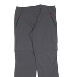 Womens Grey Polyester Blend Regular Fit Straight Trousers W34 L30 Outdoor Zip