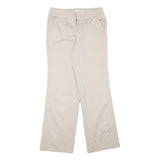 DKNY Womens Cotton Blend Beige Regular Fit Straight Leg Trousers W28 L30