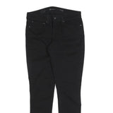 LEVI'S Womens Slim Black Denim Cotton Blend Zip Jeans W30 L32 Stylish Comfort