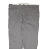 DICKIES Mens Regular Fit Grey Cotton Blend Zip Trousers W44 L31 Workwear