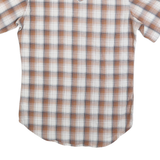 WRANGLER Mens Beige Brown Check Western Shirt S Short Sleeve Cotton Blend Button