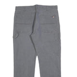 DICKIES Mens Grey Cotton Blend Regular Fit Straight Leg Trousers W36 L30
