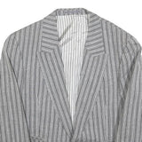 CELLINI Mens Grey & Black Striped Wool Blend Jacket M Woven Button Closure