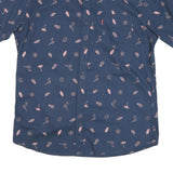 LEVI'S Mens Blue Shirt L Cotton Blend Printed Casual Short Sleeve