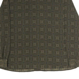 DANA TAYLOR Womens Green Printed Shirt Long Sleeve Collared M Polyester Top