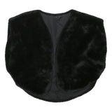 Womens Black Faux Fur Jacket S Polyester Blend Sleeveless Plain Soft Warm