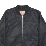 LEVI'S Mens Black Bomber Jacket M Polyamide Plain Zip Closure Casual Fashion