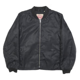 LEVI'S Mens Black Bomber Jacket M Polyamide Plain Zip Closure Casual Fashion
