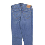 LEVI'S 711 Womens Jeans Blue Slim Skinny Denim Light W27 L25 Zip Frayed Hem