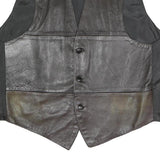 Mens Black Polyester Blend Button Jacket L Plain Button Closure Stylish