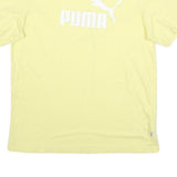 PUMA Mens Yellow Crew Neck Short Sleeve T-Shirt M Cotton Blend Logo Print