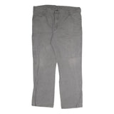 DICKIES Mens Cotton Grey Regular Straight Trousers W40 L30 Workwear Utility Zip