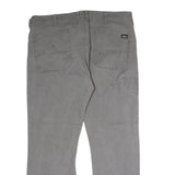DICKIES Mens Cotton Grey Regular Straight Trousers W40 L30 Workwear Utility Zip