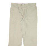 DICKIES Mens Cotton Blend Beige Regular Fit Straight Leg Trousers W38 L32