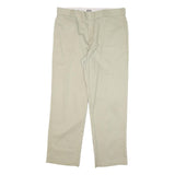DICKIES Mens Cotton Blend Beige Regular Fit Straight Leg Trousers W38 L32