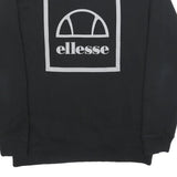 ELLESSE Mens Black Sweatshirt Crew Neck M Logo Print Casual Pullover
