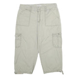 ST JOHN'S BAY Womens Beige Cotton Blend Cargo Shorts UK 14 W34 Casual Relaxed