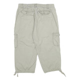 ST JOHN'S BAY Womens Beige Cotton Blend Cargo Shorts UK 14 W34 Casual Relaxed