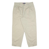 CHAPS RALPH LAUREN Mens Cotton Beige Relaxed Straight Trousers W38 L30 Casual
