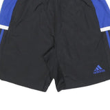 ADIDAS Mens Black & Blue Sports Shorts M W28 Polyester Athletic