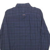 TOMMY HILFIGER Mens Blue Check Shirt M Button-Down Collar Cotton Blend Long